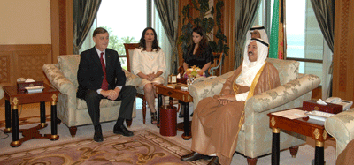 Binner fue recibido por el emir de Kuwait