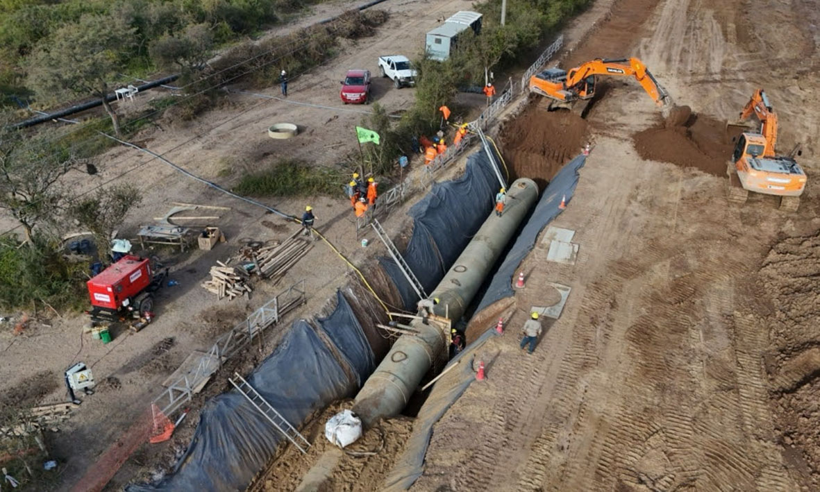 Ya se colocaron más de 4.600 metros de conductos troncales en el Acueducto Biprovincial Santa Fe-Córdoba