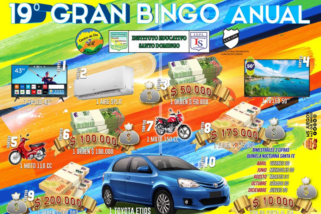 Ya se palpita la 19° edición del “Gran Bingo Anual” de Santo Domingo