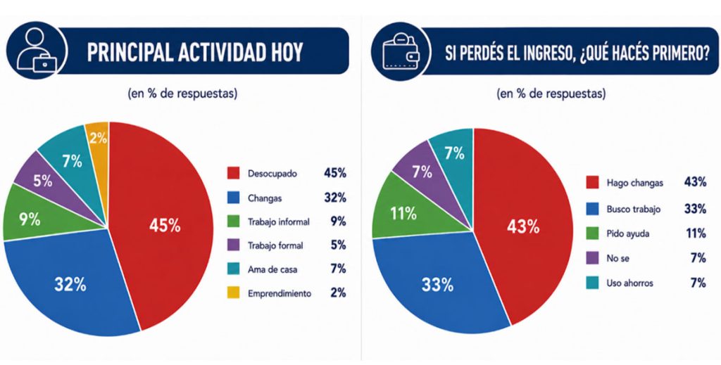 Describen una economía doméstica sin ingreso fijo, sin ahorro y con la deuda como gasto central