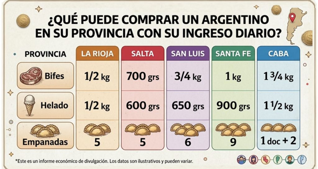 Según sus ingresos, hay argentinos que viven con sólo 8 dólares por día