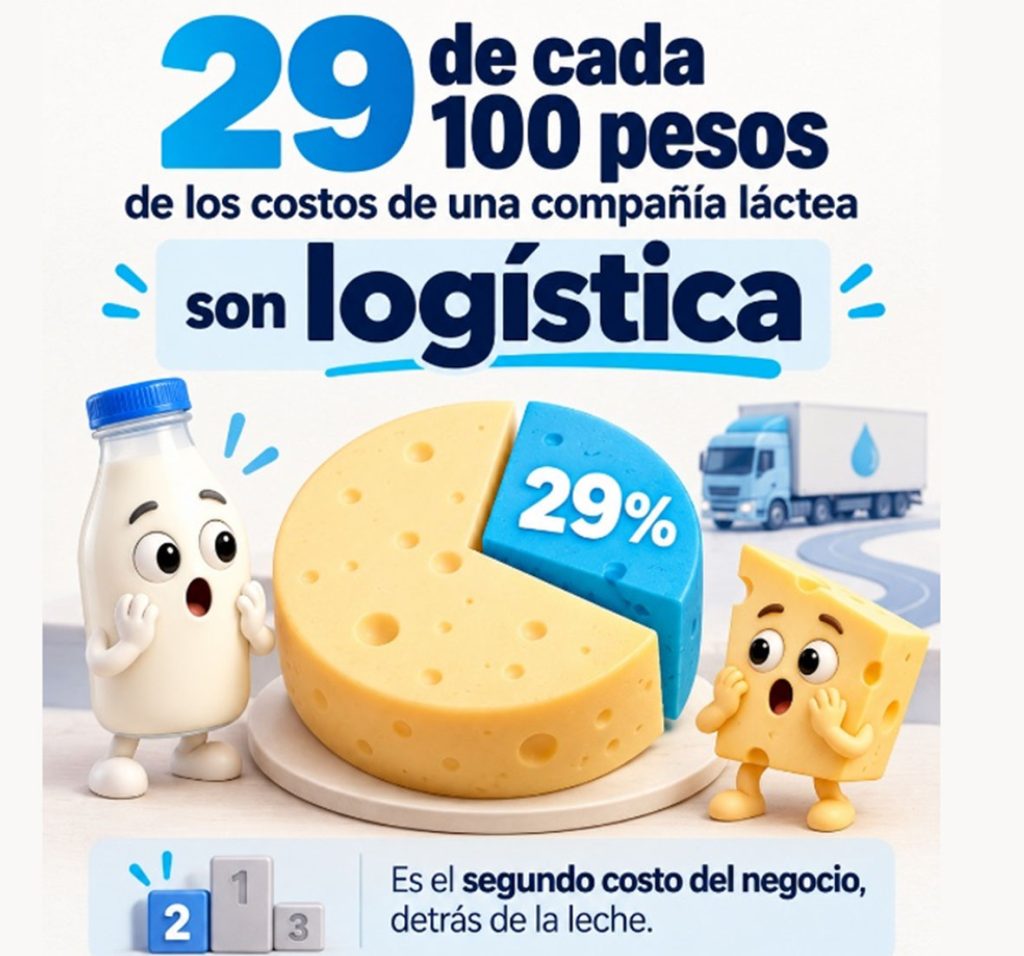 La logística representa alrededor del 29% de los costos de una compañía láctea