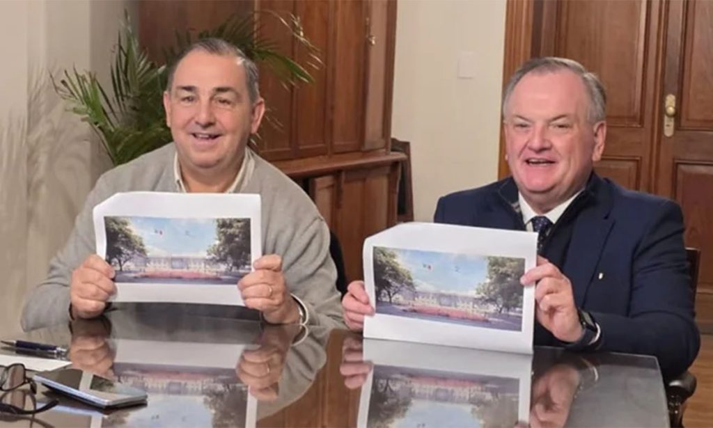 El senador Felipe Michlig se reunió con el intendente de Santa Fe por la puesta en valor de Plaza Italia