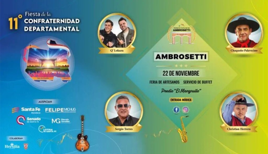 Con una atractiva cartelera artística se presentó en Ambrosetti la 11° Fiesta de la Confraternidad 2026