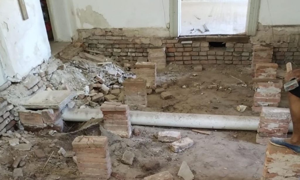 La Parroquia San Jerónimo de Coronda inició las obras de reconstrucción del salón de catequesis