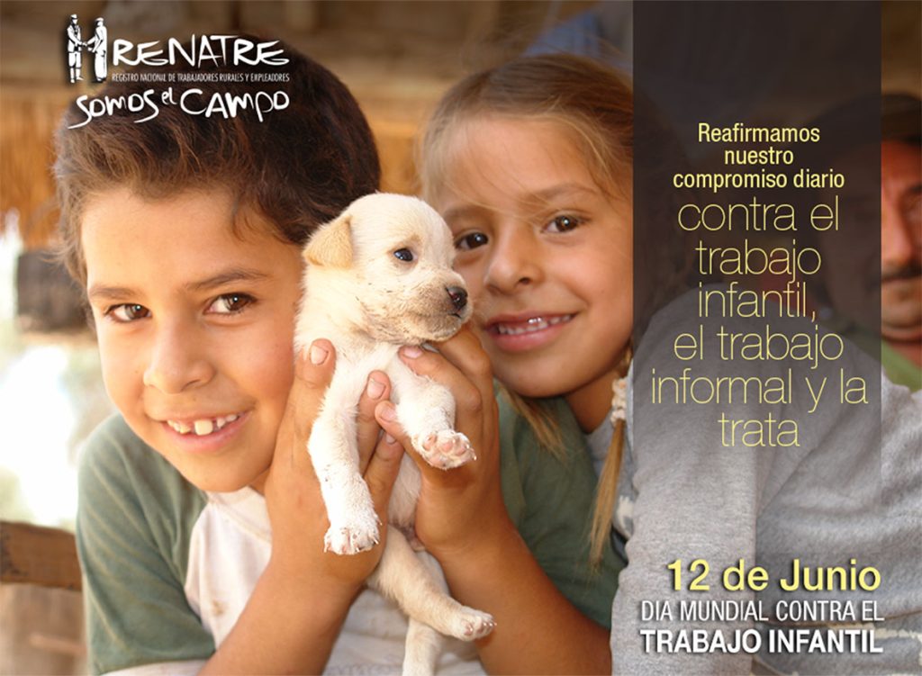 El Renatre ratifica su compromiso en la lucha contra el trabajo infantil con acciones para niños del sector rural