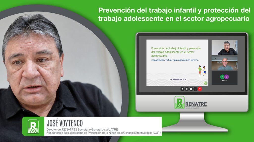 El RENATRE finalizó junto a la OIT la sexta edición de capacitación sobre prevención del trabajo infantil y adolescente